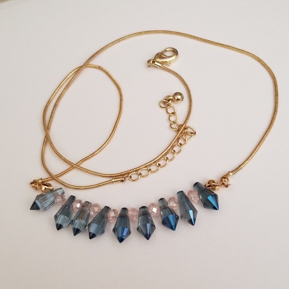 Swarovski Drop Blue Crystal Necklace